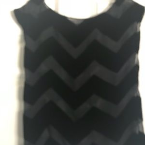 Alice and Olivia black velvet zig top